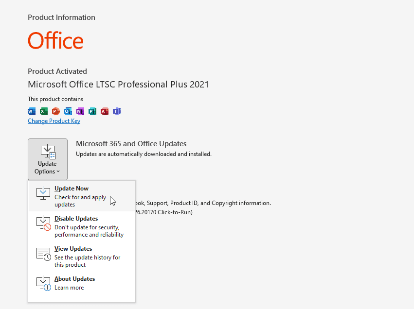 3_Microsoft Office Update Window Outlook